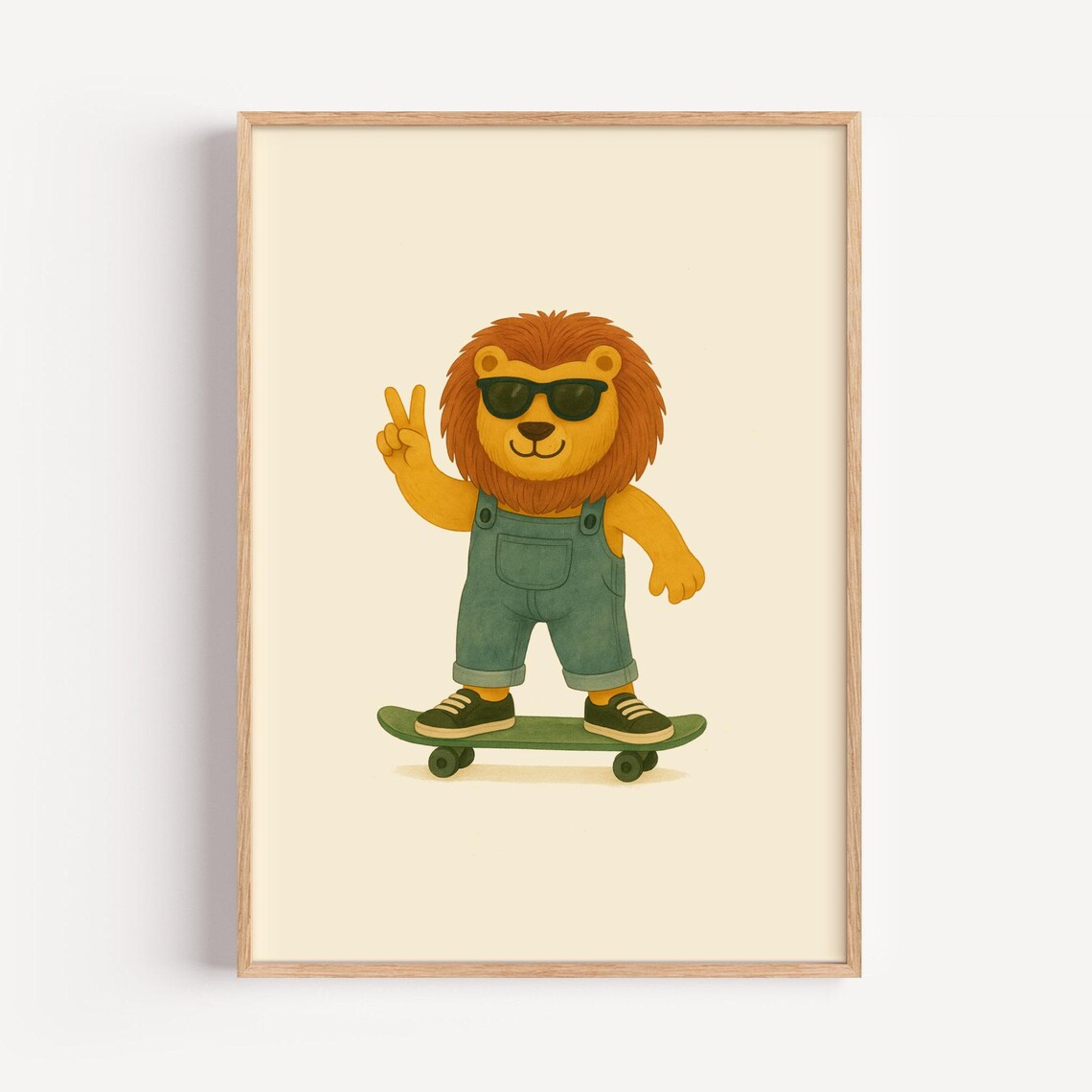 Cool Lion Skateboard Poster, Jungle Nursery Decor - Image 3