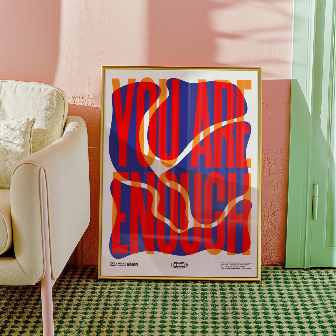 You Are Enough Typography, Inspirational Quote Art Print - Image 4
