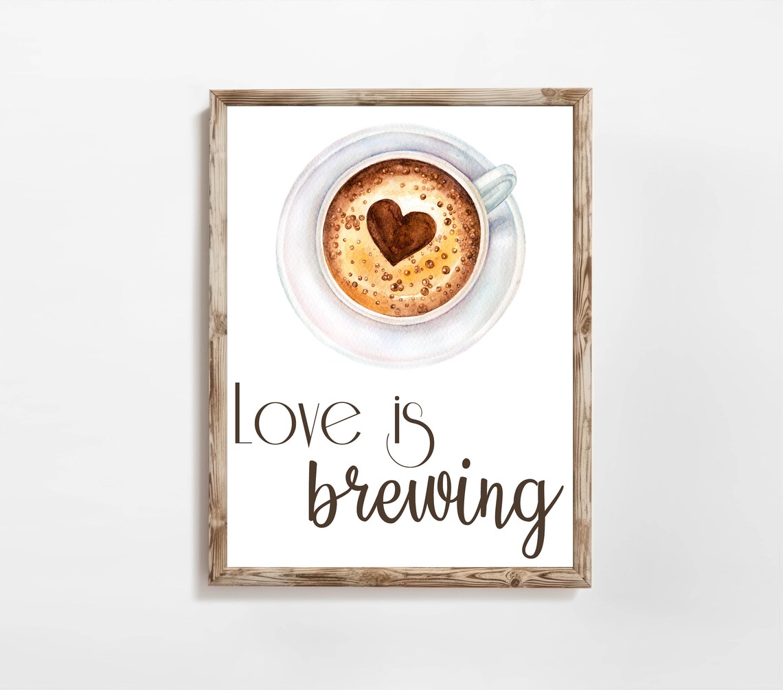 Love Is Brewing Coffee Bar Sign, Kitchen Decor - Image 7