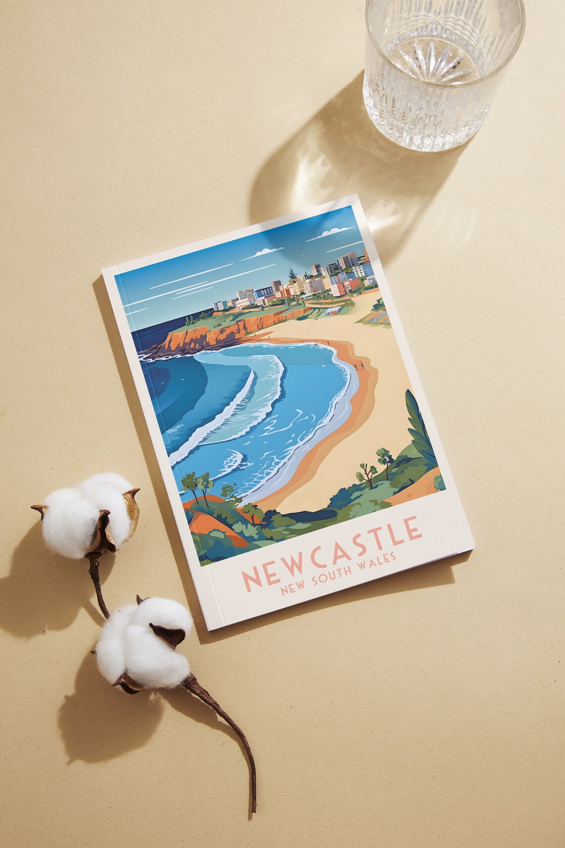 Newcastle New South Wales Coastal Beach Surf Retro Travel Poster - Image 2