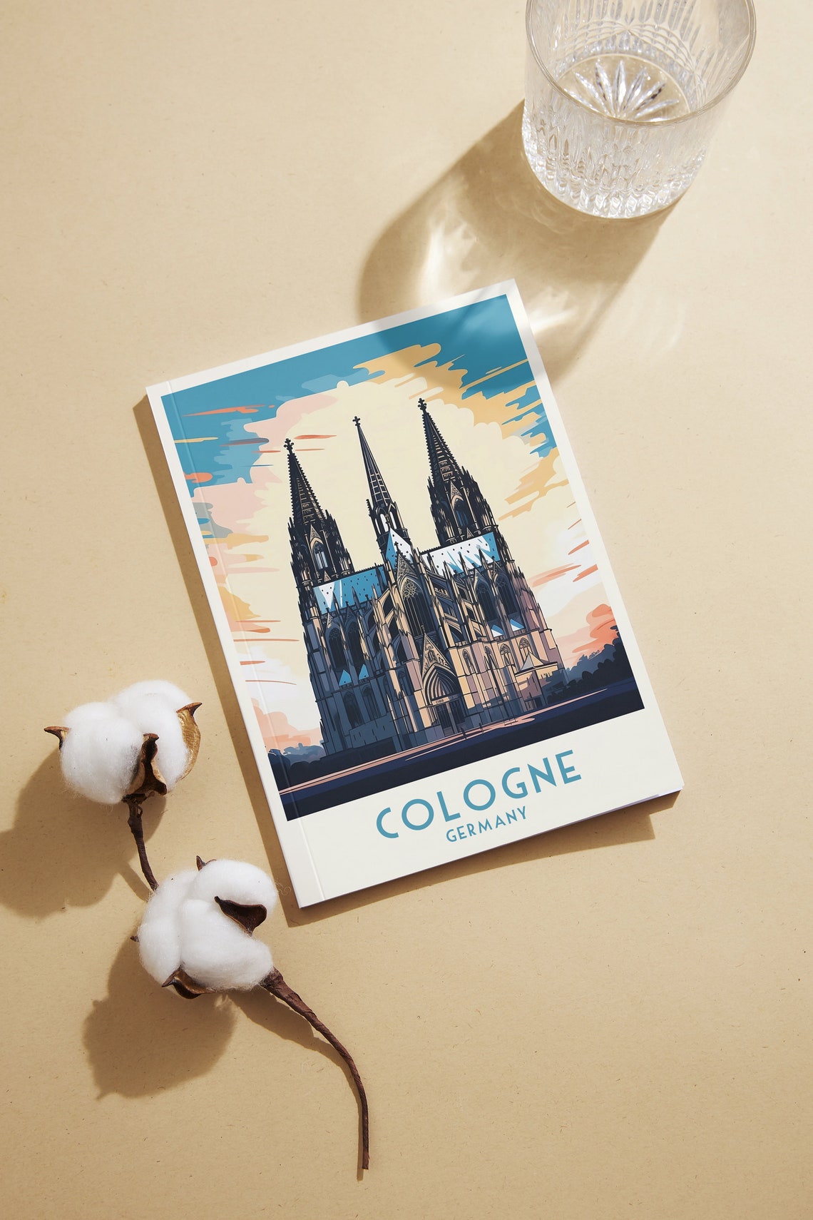 Cologne Cathedral Gothic Spires Sunset Vintage Germany Travel Poster - Image 2