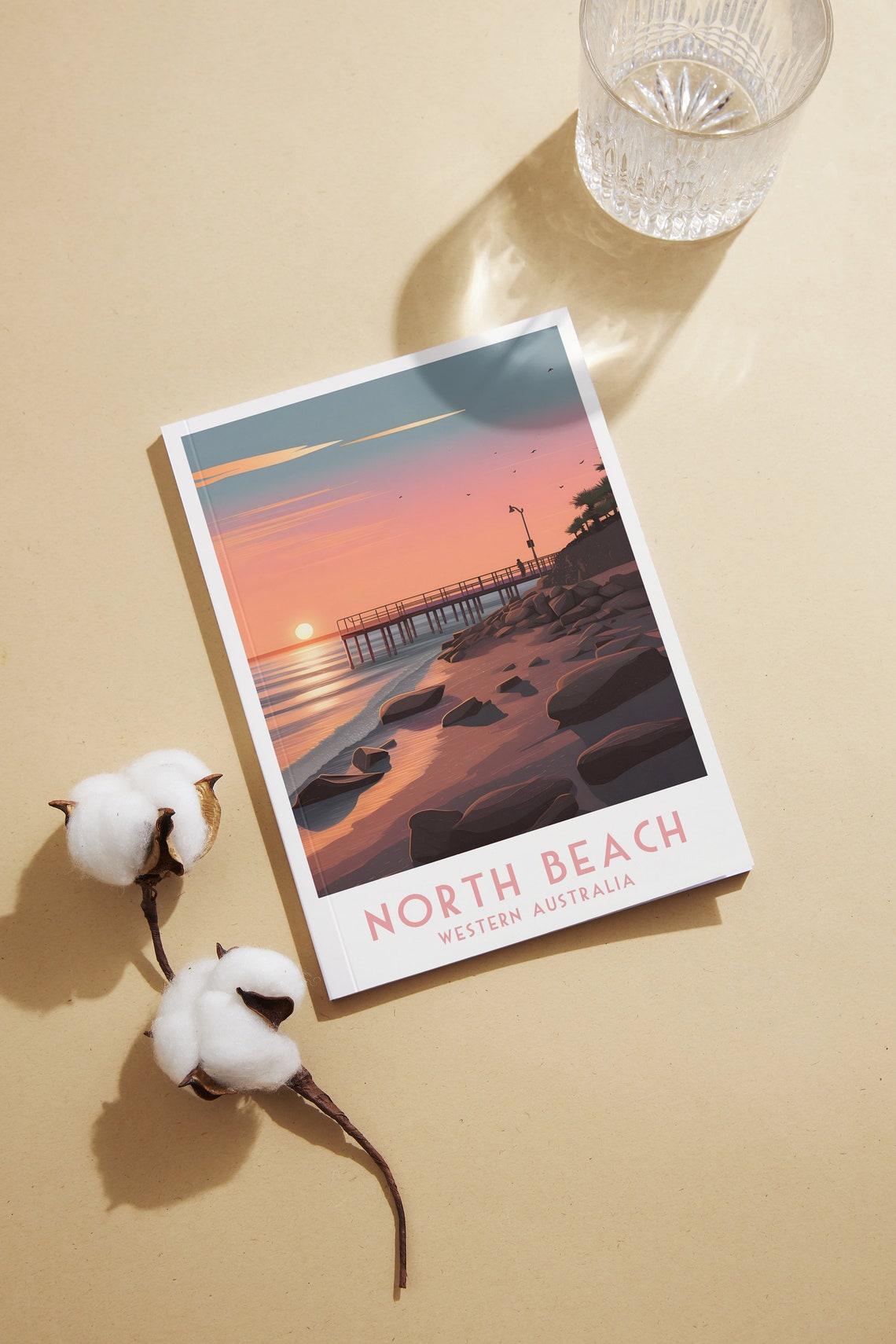 North Beach Western Australia Pier Sunset Ocean View Travel Poster - Image 2