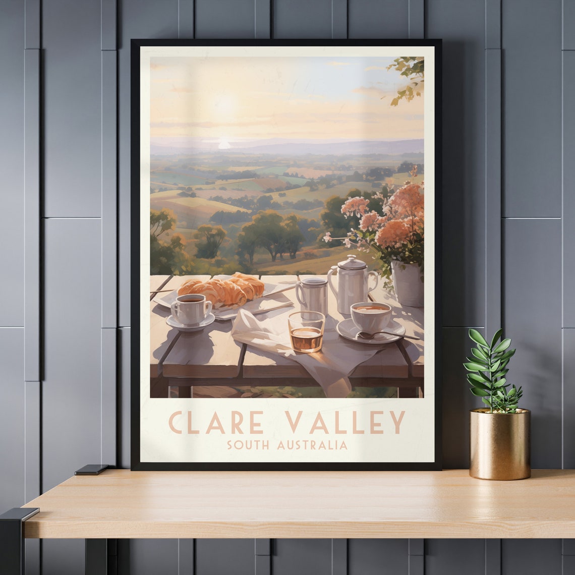 Clare Valley South Australia Poster with Sunrise Breakfast Spread - Image 2