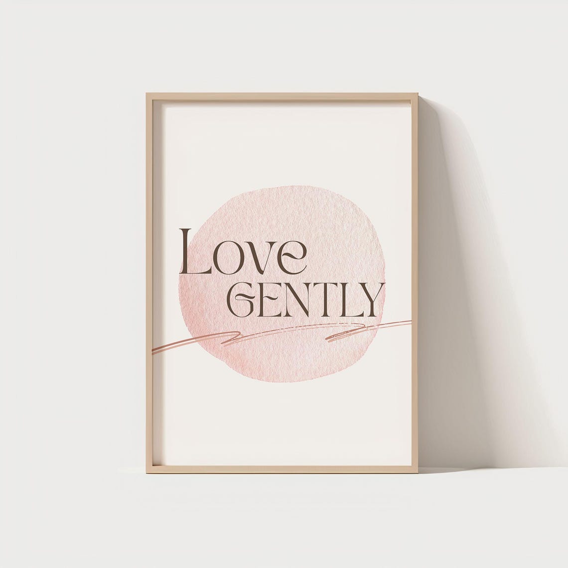 Love Gently Romantic Typography Blush Pink Minimalist Quote Art Print