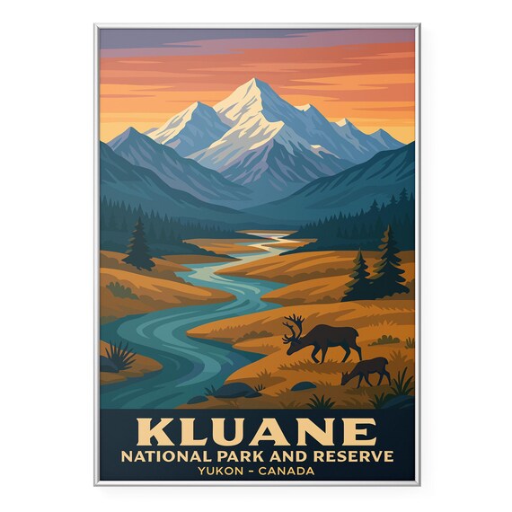 Kluane National Park Yukon Canada Caribou Mountain Sunset Poster