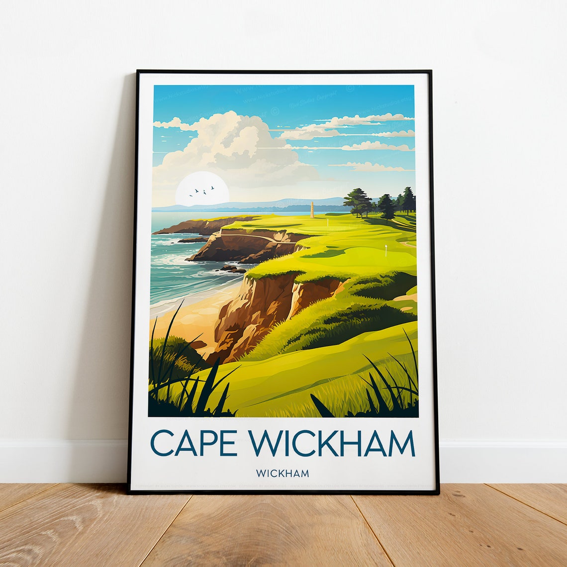 Cape Wickham Wickham Cliffside Golf Course Ocean Travel Print - Image 2