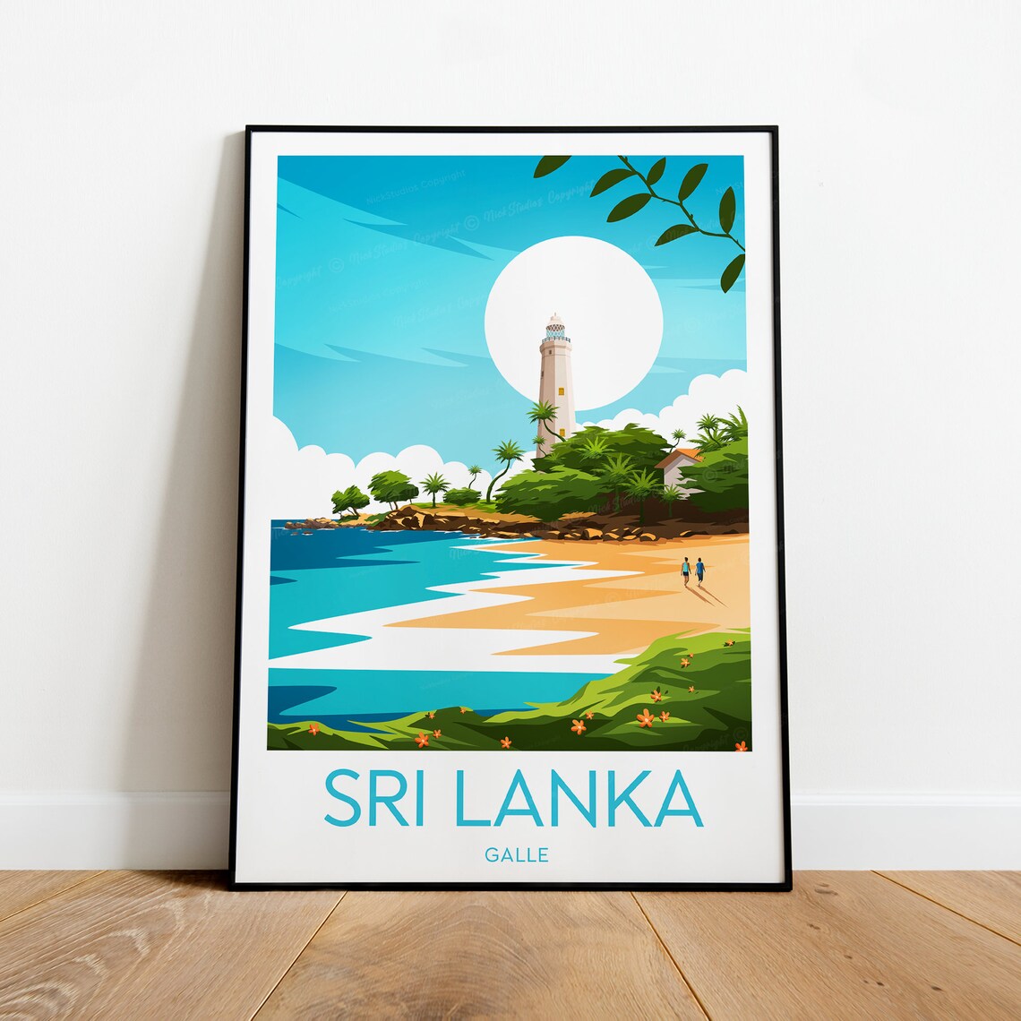Sri Lanka Galle Lighthouse on the Fort Beach Coastline Poster