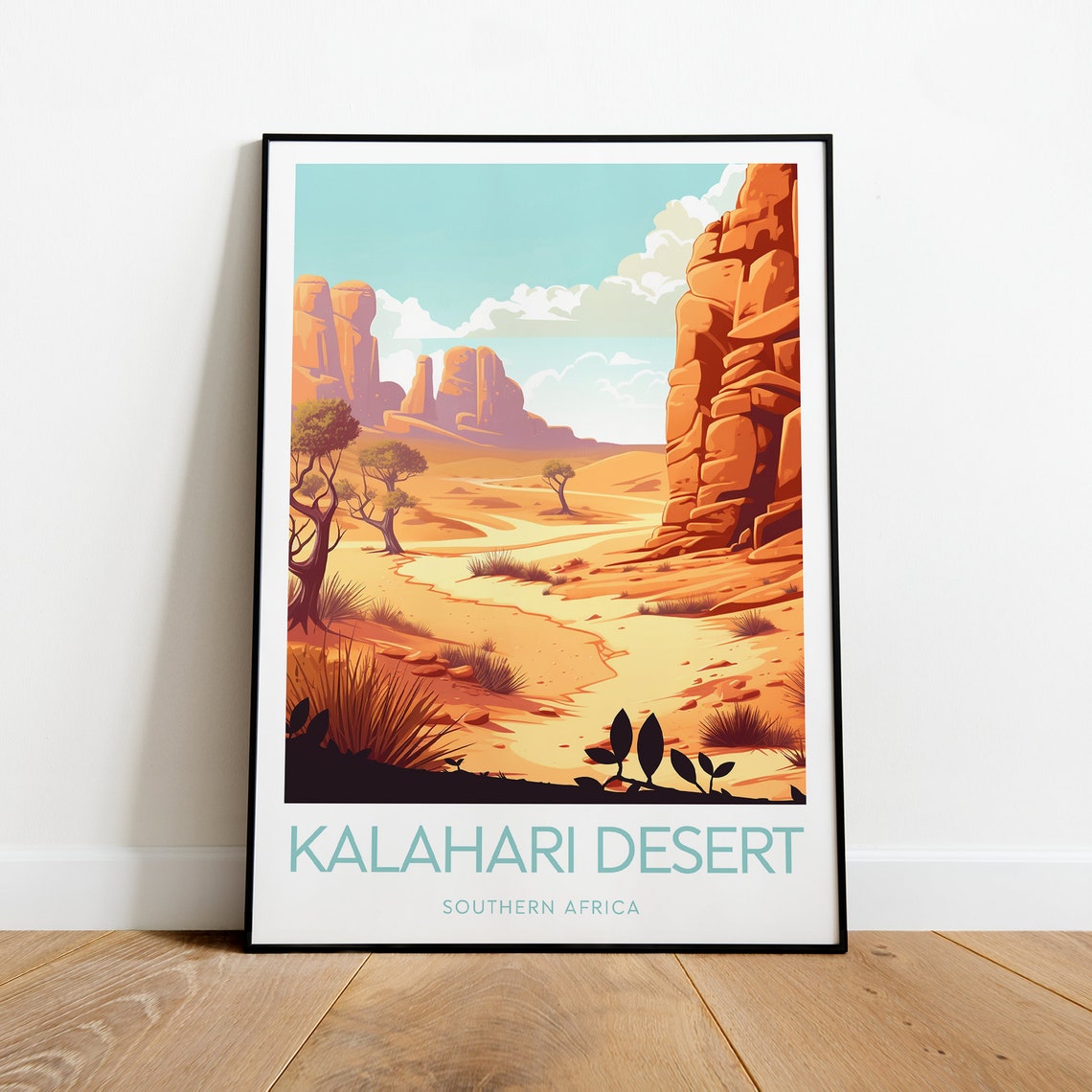 Kalahari Desert Southern Africa Red Rock Canyon Vintage Poster - Image 2