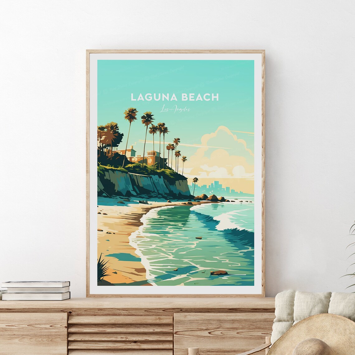 Laguna Beach Los Angeles Travel Retro California Coast Art Poster - Image 2