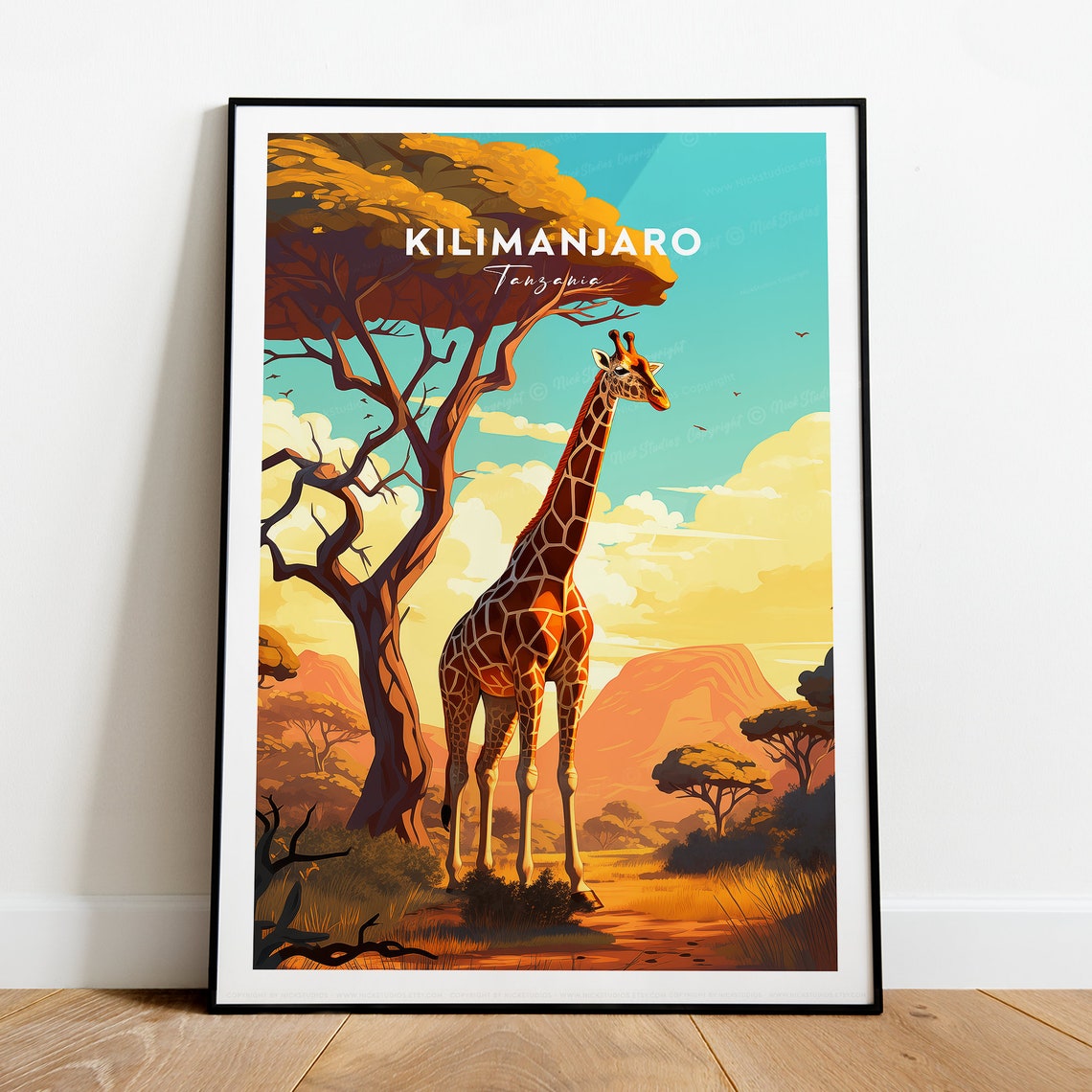 Kilimanjaro Traditional Travel Print Tanzania Tanzania Print Kilimanjaro Poster Kilimanjaro Art Birthday