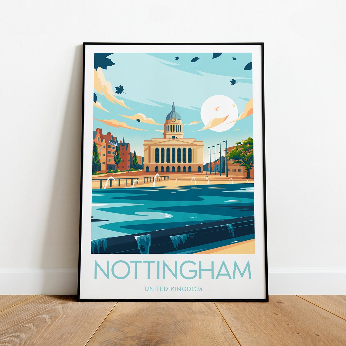 Nottingham United Kingdom Council House and Market Square Poster
