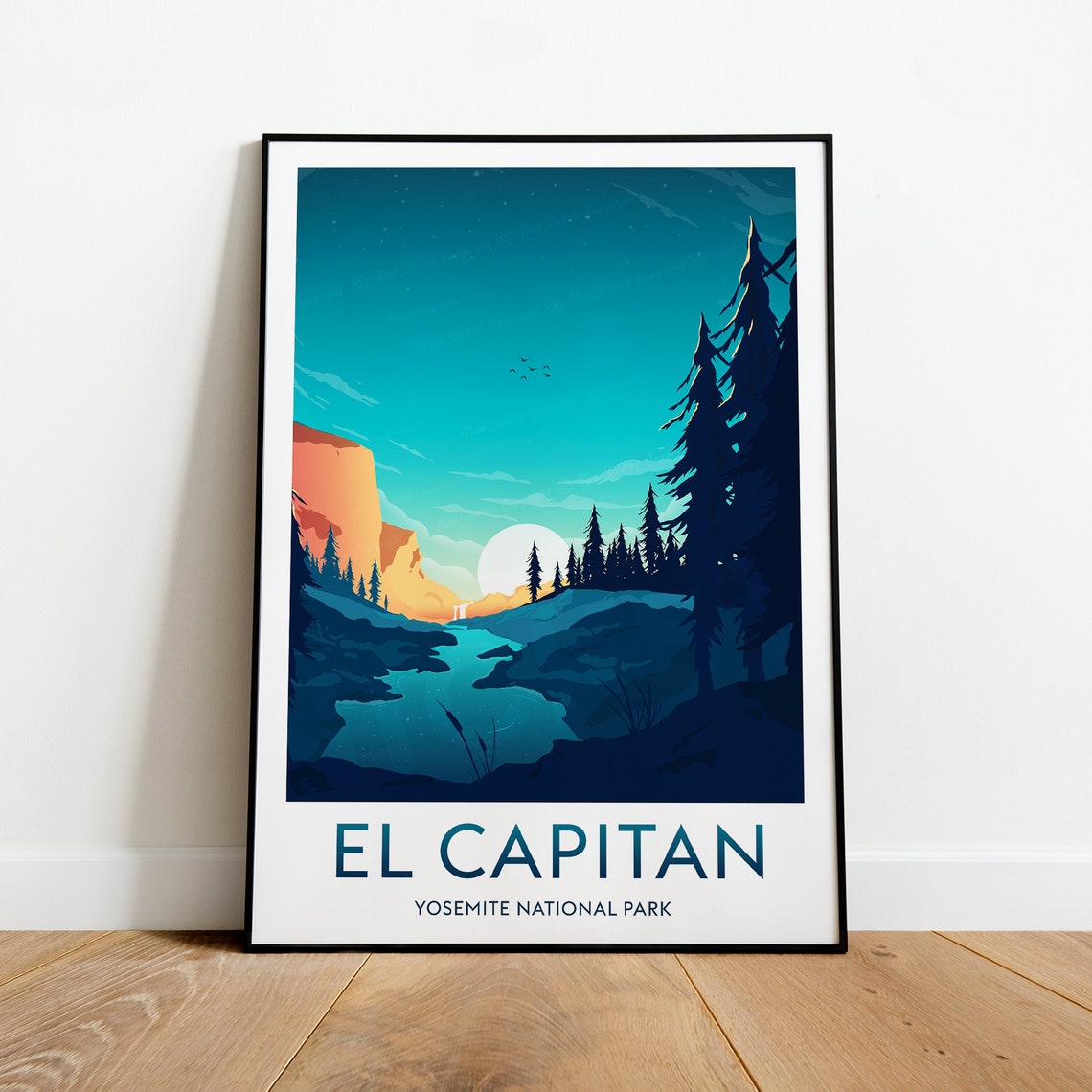 El Capitan Yosemite National Park Granite Cliff at Dusk Travel Poster