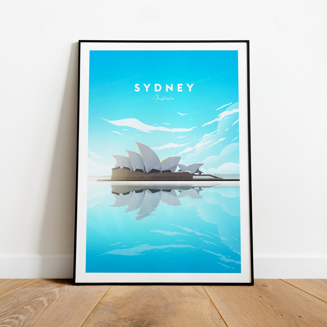 Sydney Australia Opera House Harbor Water Reflection City Poster