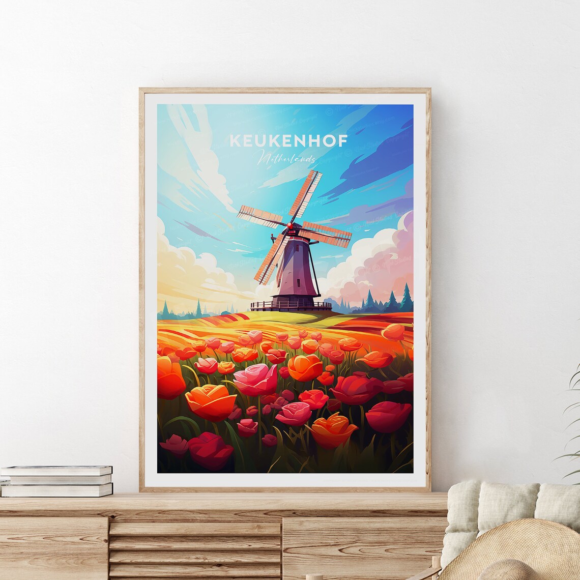 Keukenhof Travel Print Netherlands Keukenhof Poster Keukenhof Artwork Amsterdam Print Birthday Wedding Gift