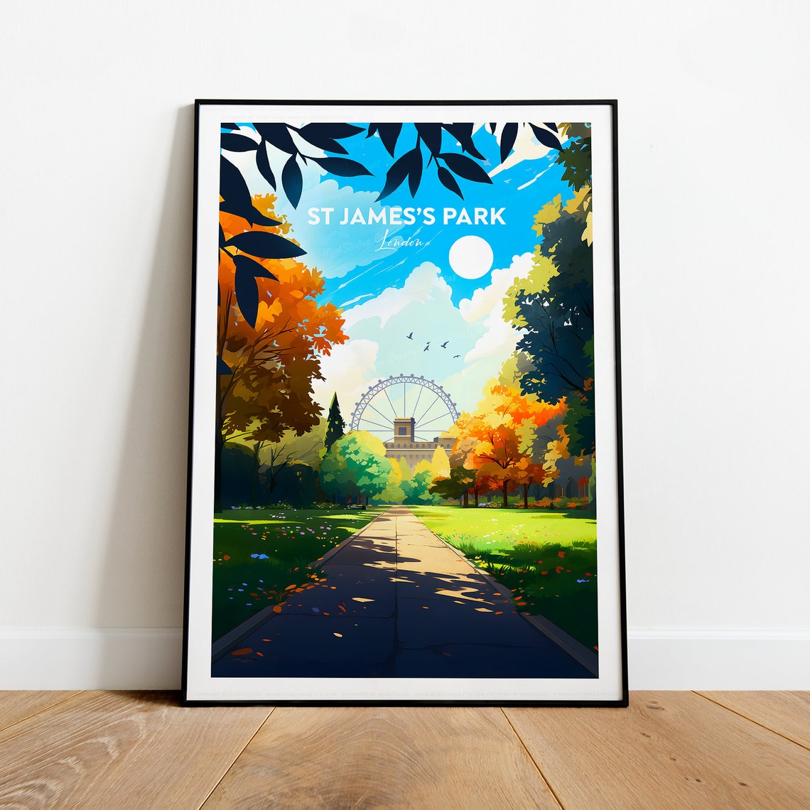 St James's Park London Autumn Foliage Royal Park Pathway Poster