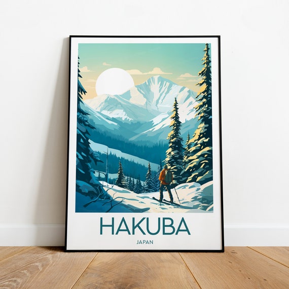 Hakuba Travel Print Japan Ski Resort Hakuba Poster Ski Art Wedding Gift Birthday
