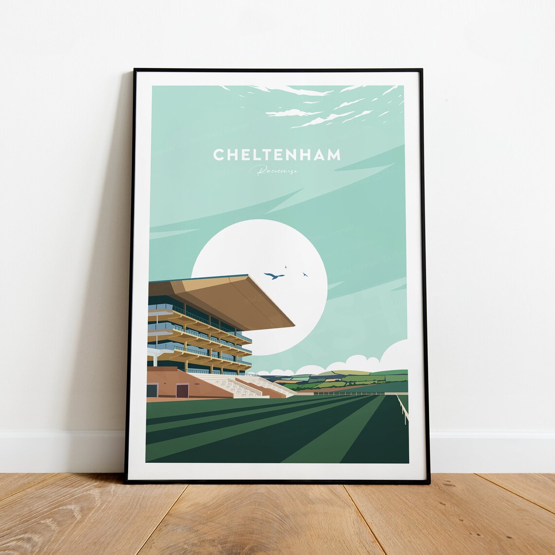 Cheltenham Racecourse Grandstand Horse Racing Day Event Travel Poster - Image 2