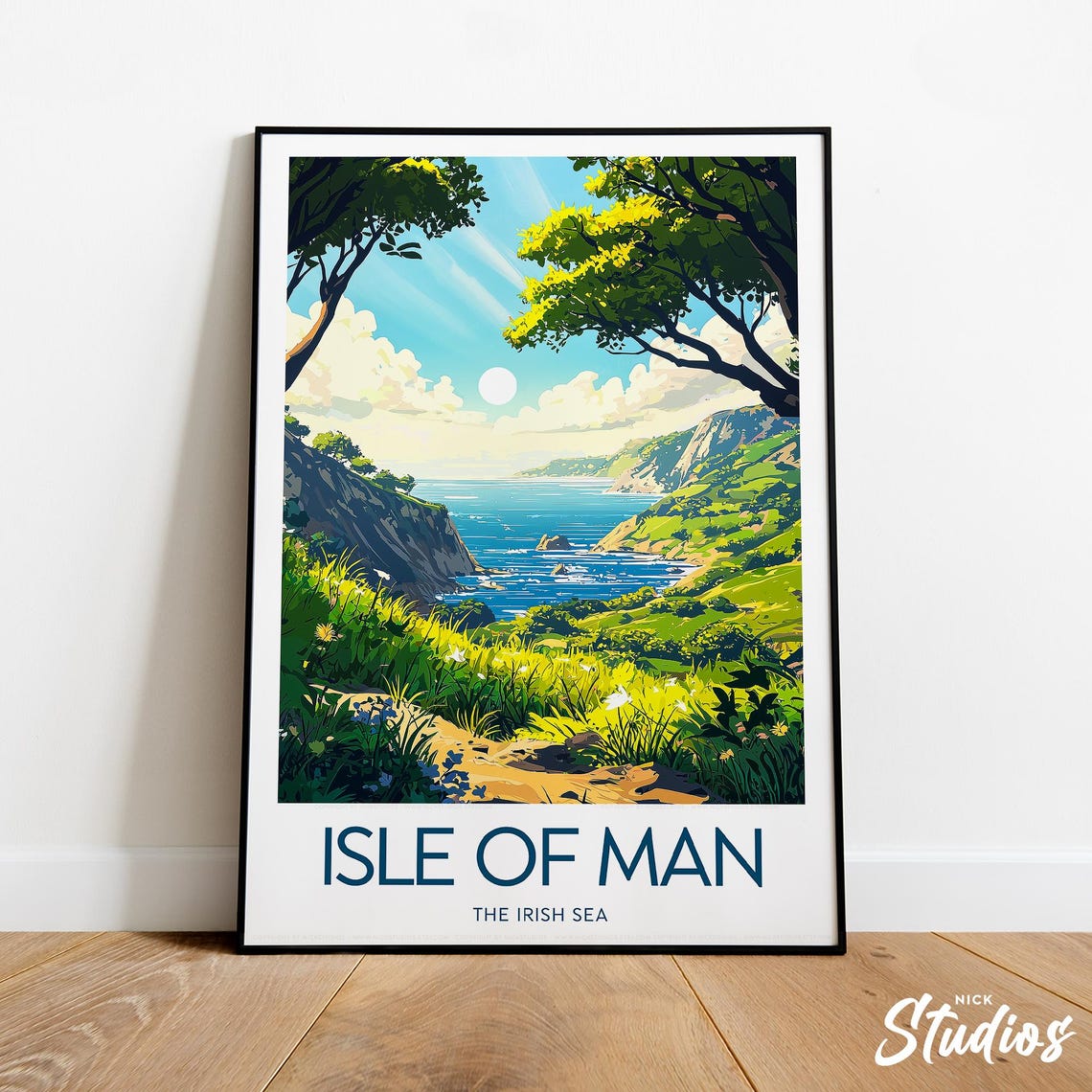 Isle Of Man Travel Print Irish Sea Isle Of Man Poster Travel Prints Isle Of Man Art Birthday Gift Wedding Present Custom Text