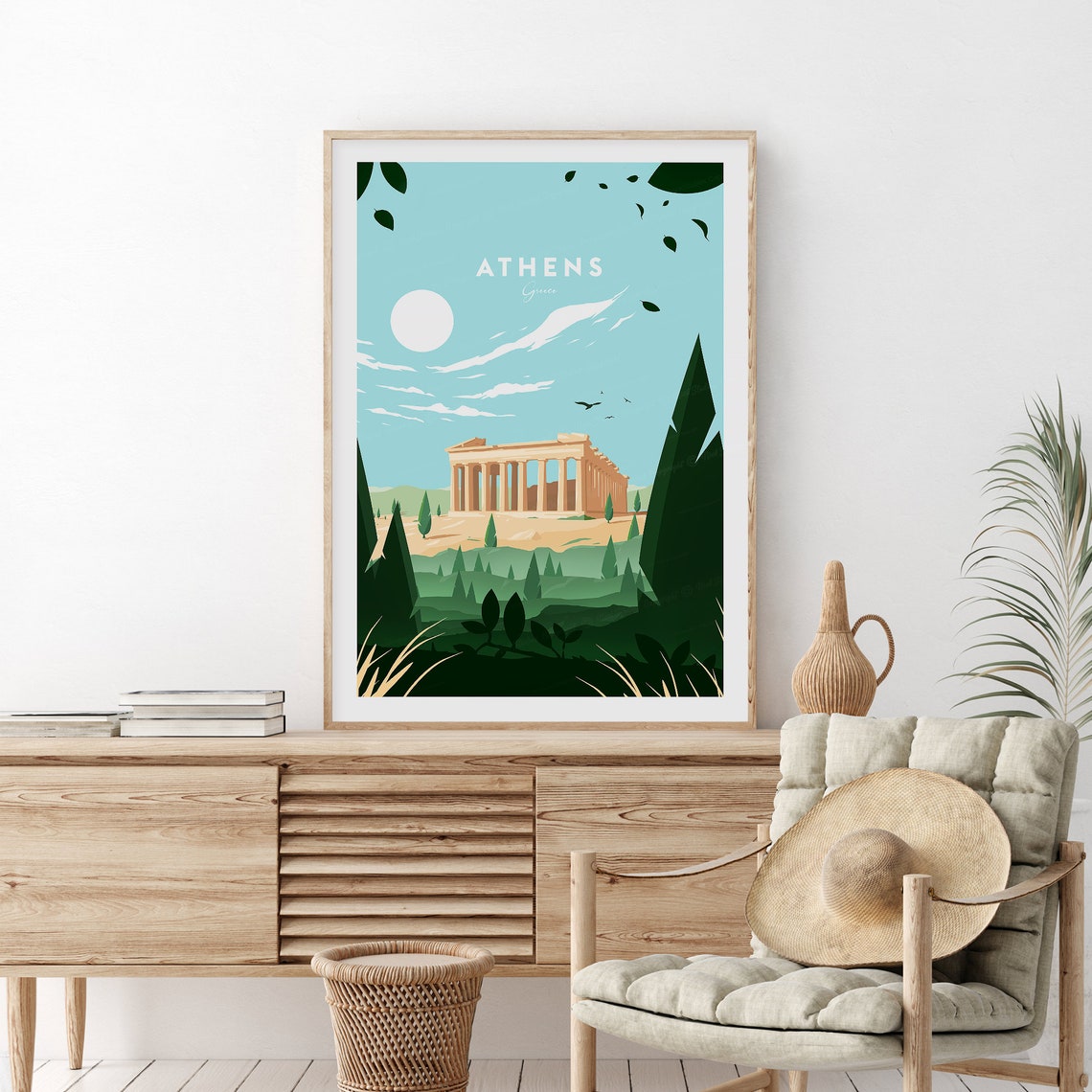 Athens Greece Parthenon on the Acropolis Vintage Travel Poster