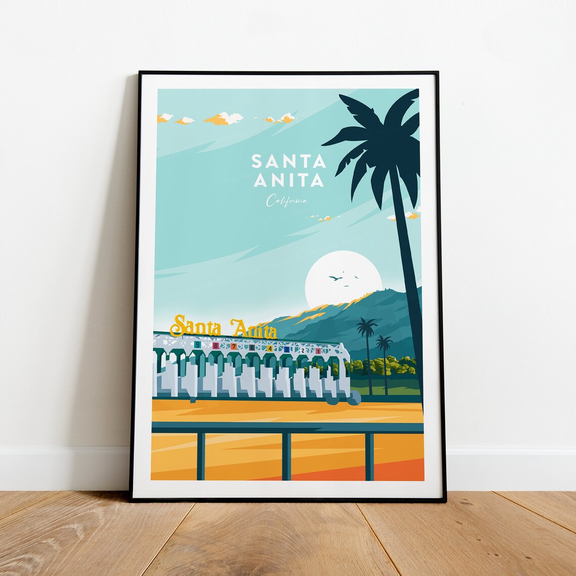 Santa Anita California Historic Horse Racetrack Grandstand Poster