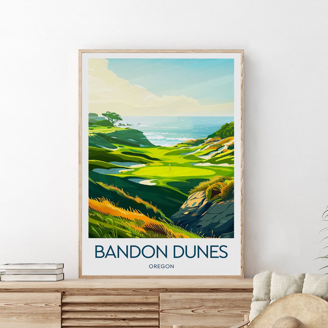 Bandon Dunes Oregon Dramatic Coastal Links Golf Course Sports Poster