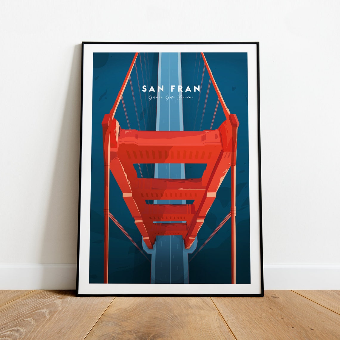 Golden Gate Bridge Looking Up from Below San Francisco Travel Poster