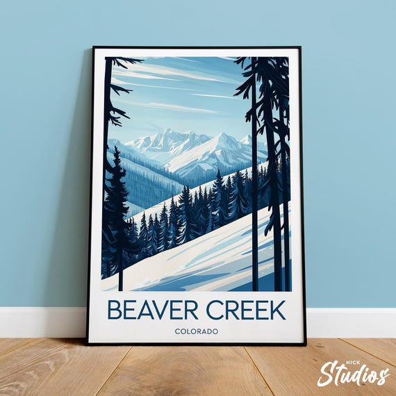 Beaver Creek Ski Print Colorado Beaver Creek Poster Beaver Creek Artwork Beaver Creek Wall Art Wedding Gift Birthday Present