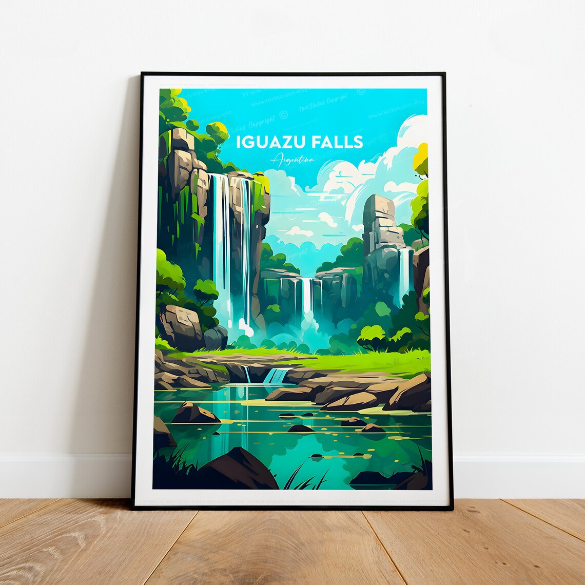 Iguazu Falls Argentina Jungle Waterfalls Emerald Pool Travel Poster - Image 2