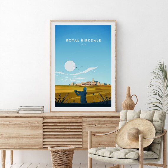 Royal Birkdale Traditional Print Golf Course Royal Birkdale Poster Royal Birkdale Print Golf Print Birthday