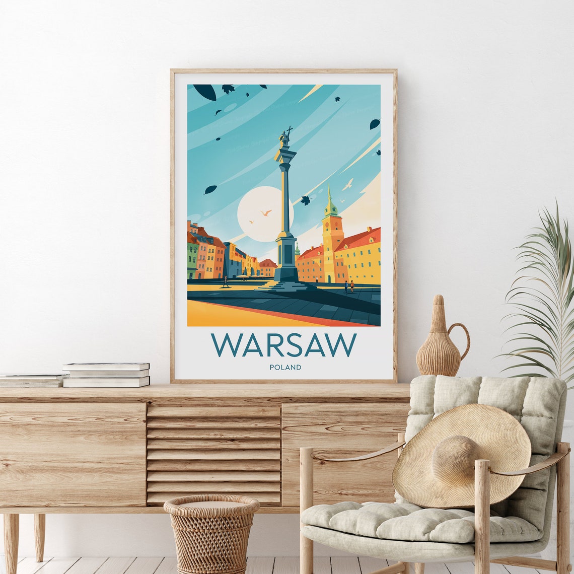Warsaw Castle Square with Sigismund Column Poland Old Town Poster - Image 2
