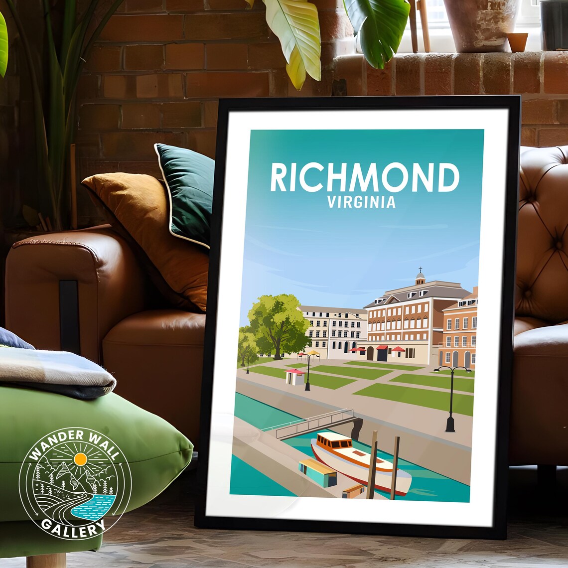 Richmond Virginia Canal Walk Historic Boats River Retro Travel Poster - Image 6