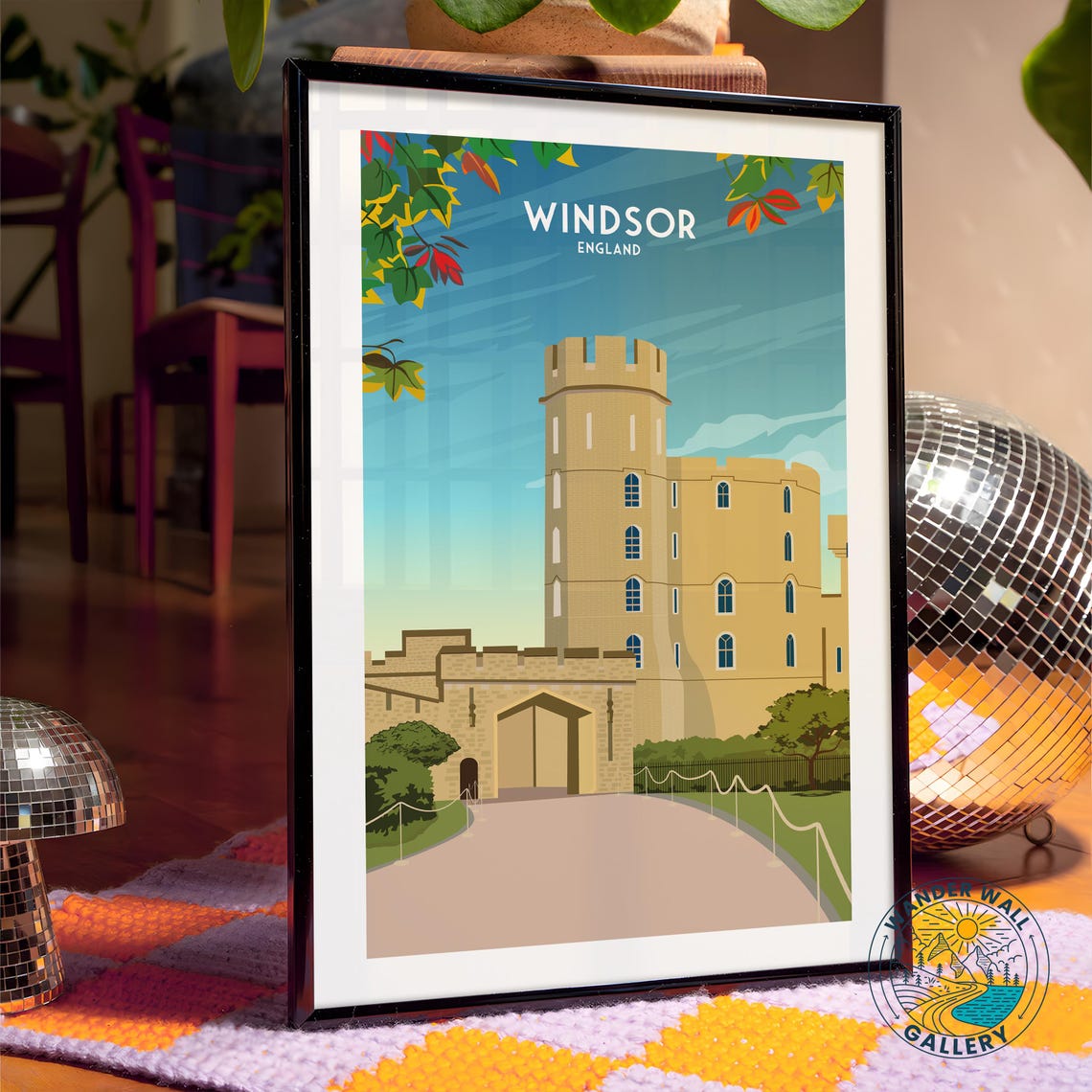 Windsor England Royal Castle Historic Stone Tower Retro Travel Poster - Image 4
