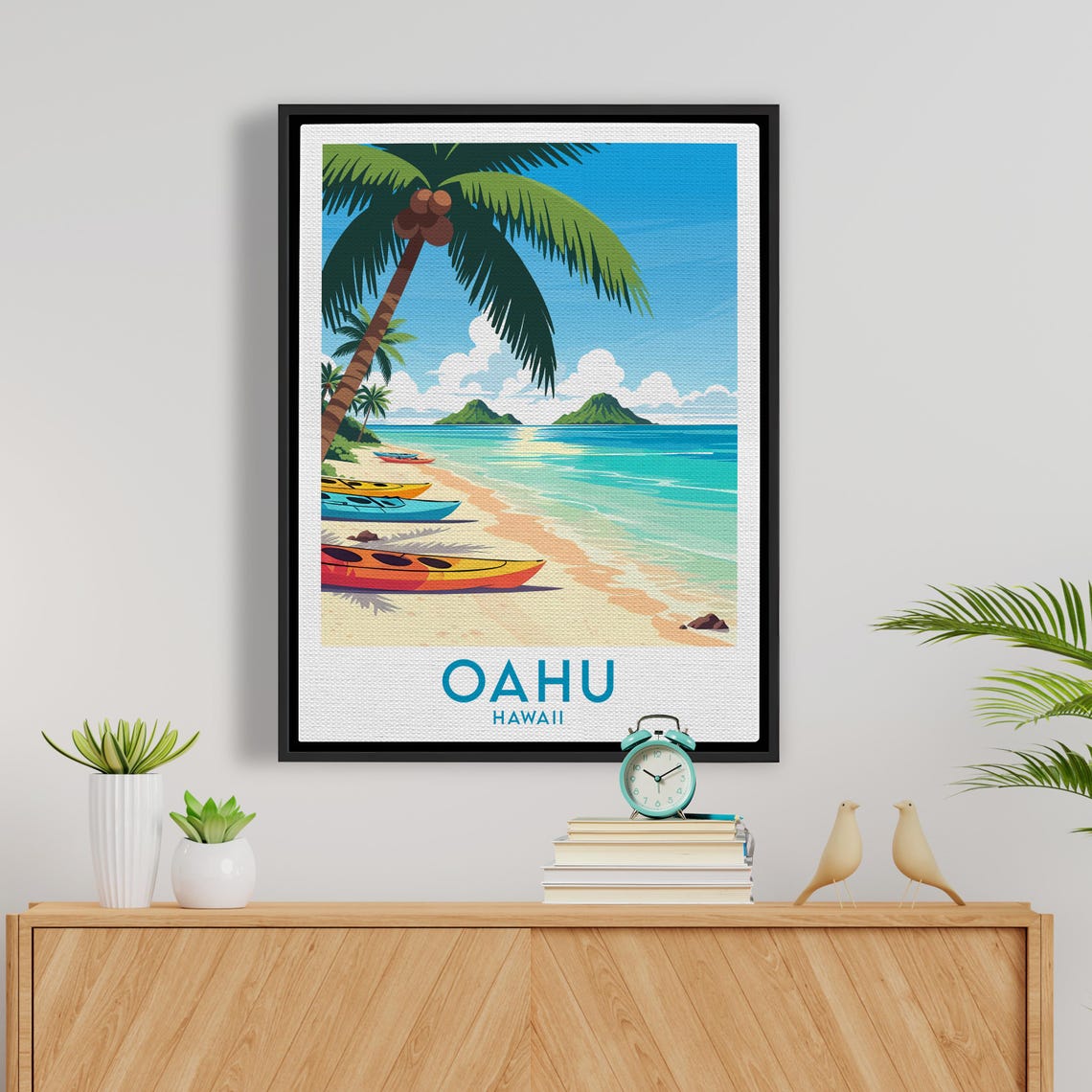 Oahu Hawaii Kayaks Tropical Beach Twin Mokulua Islands Poster - Image 5