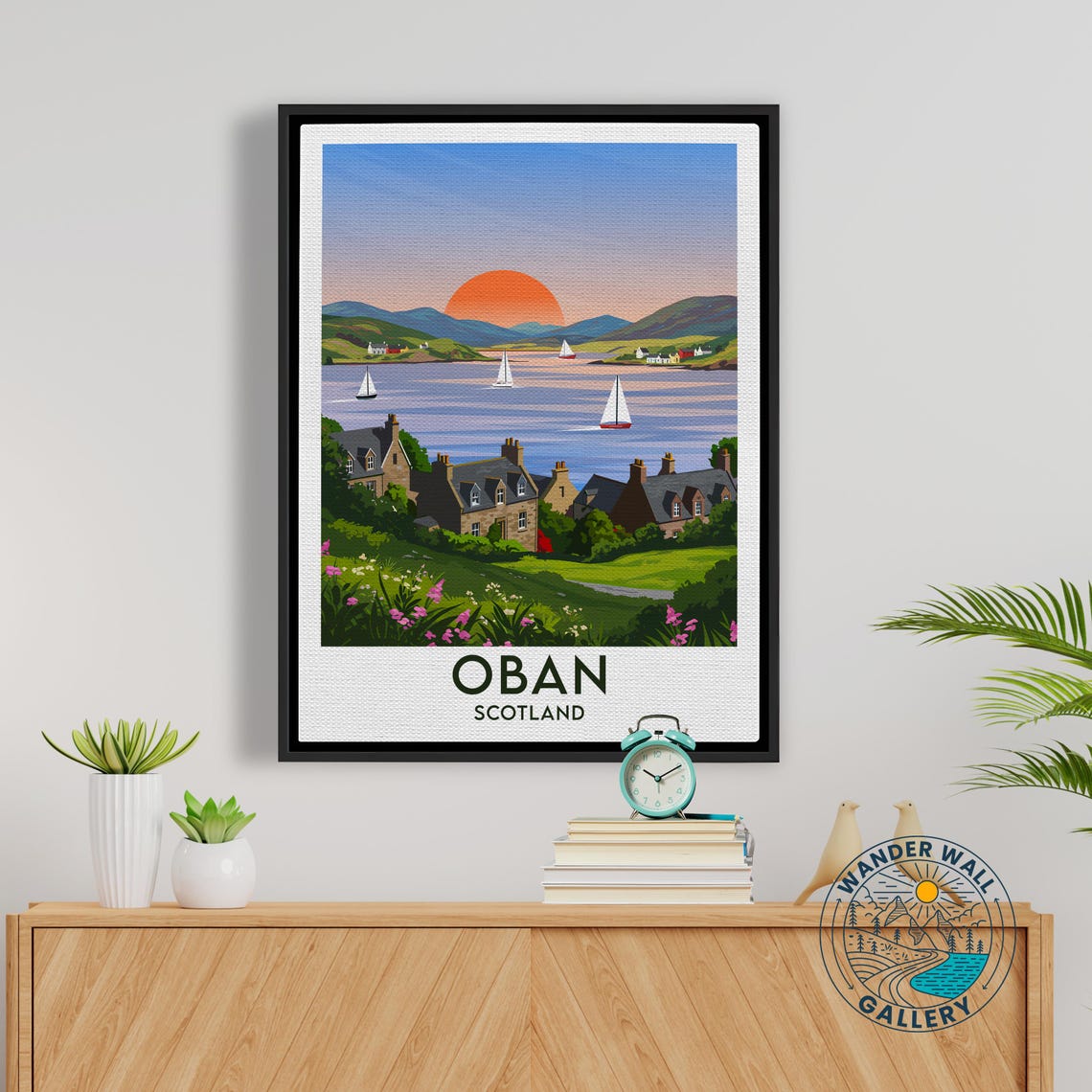 Oban Scotland Sunset Harbor Sailboats Coastal Village Travel Poster - Image 5