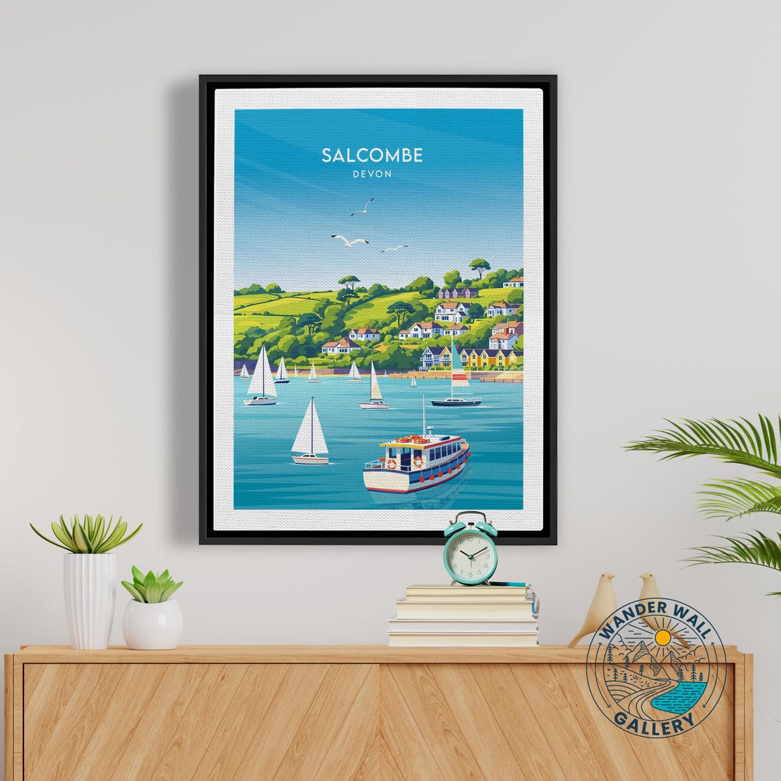Salcombe Devon Coastal Harbor with Sailboats Vintage Travel Poster - Image 5