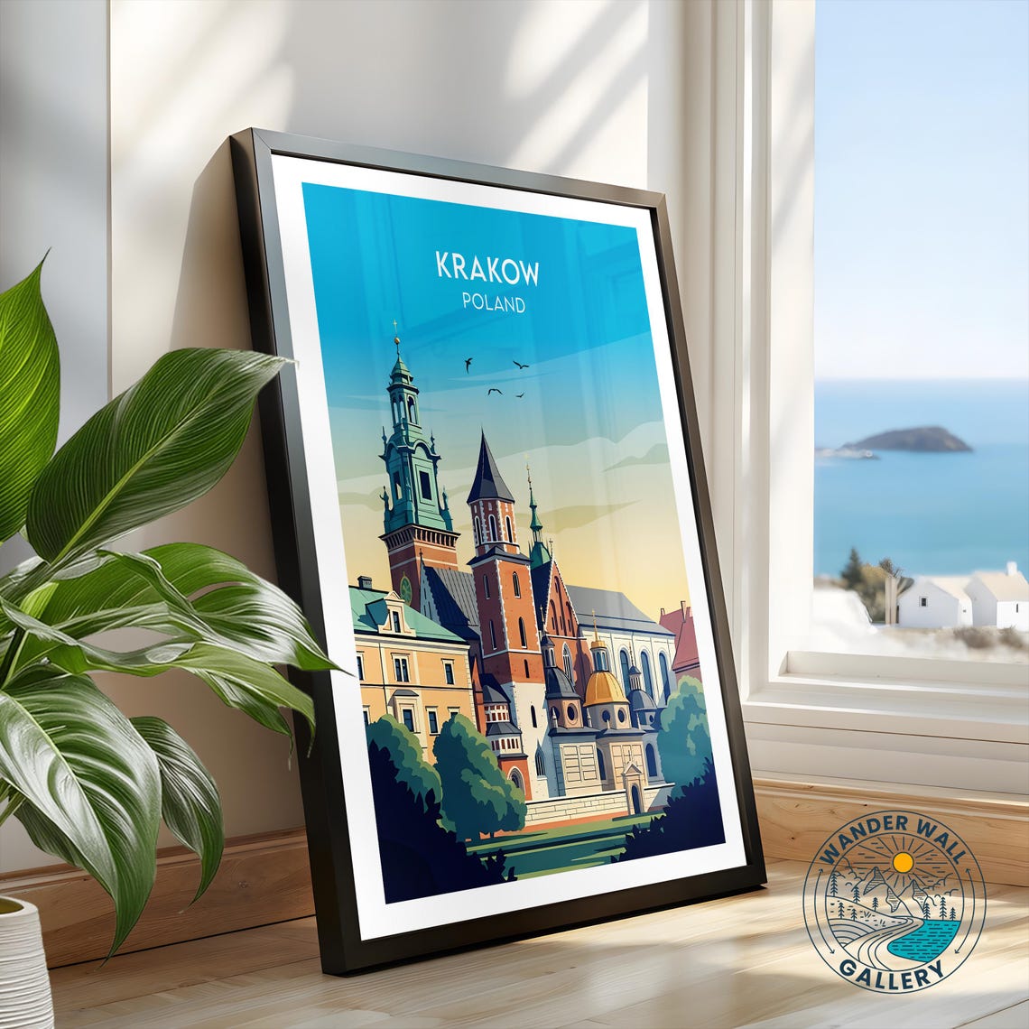 Krakow Poland Wawel Cathedral Spires Towers Vintage Travel Poster - Image 2