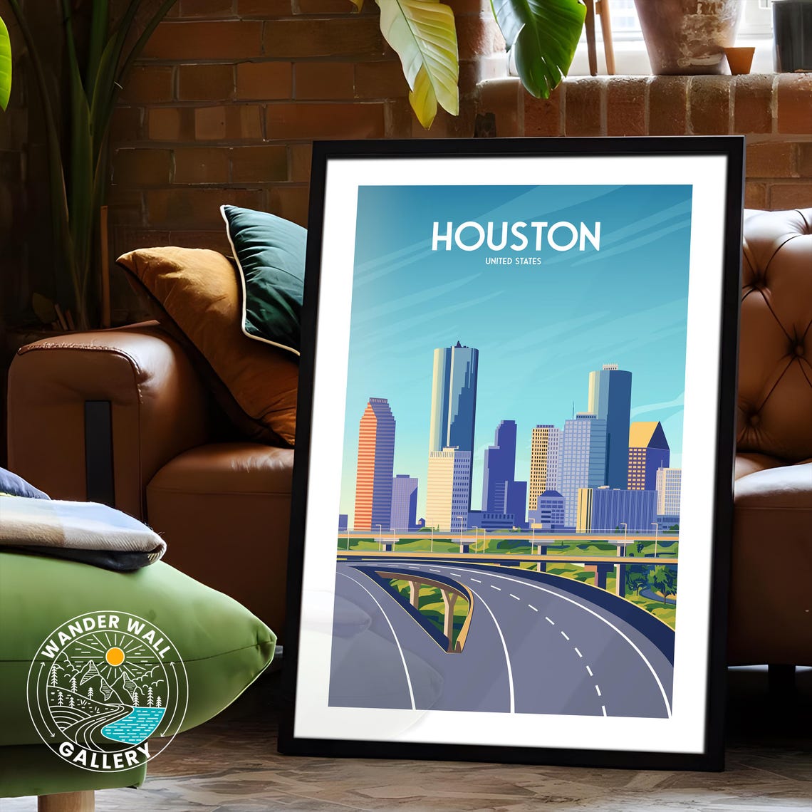 Houston Texas Downtown Highway Overpass Skyline Travel Poster - Image 6