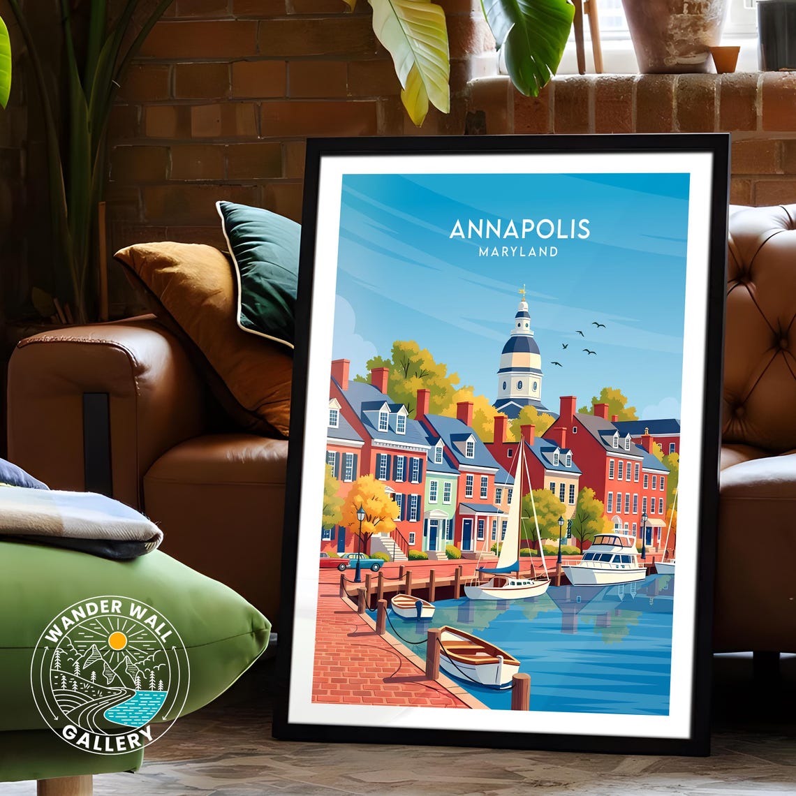 Annapolis Maryland Historic Harbor Sailboats Vintage Travel Poster - Image 6