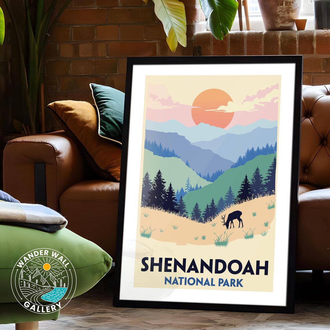 Shenandoah National Park Sunset Deer Blue Ridge Mountains Travel Poster - Image 6
