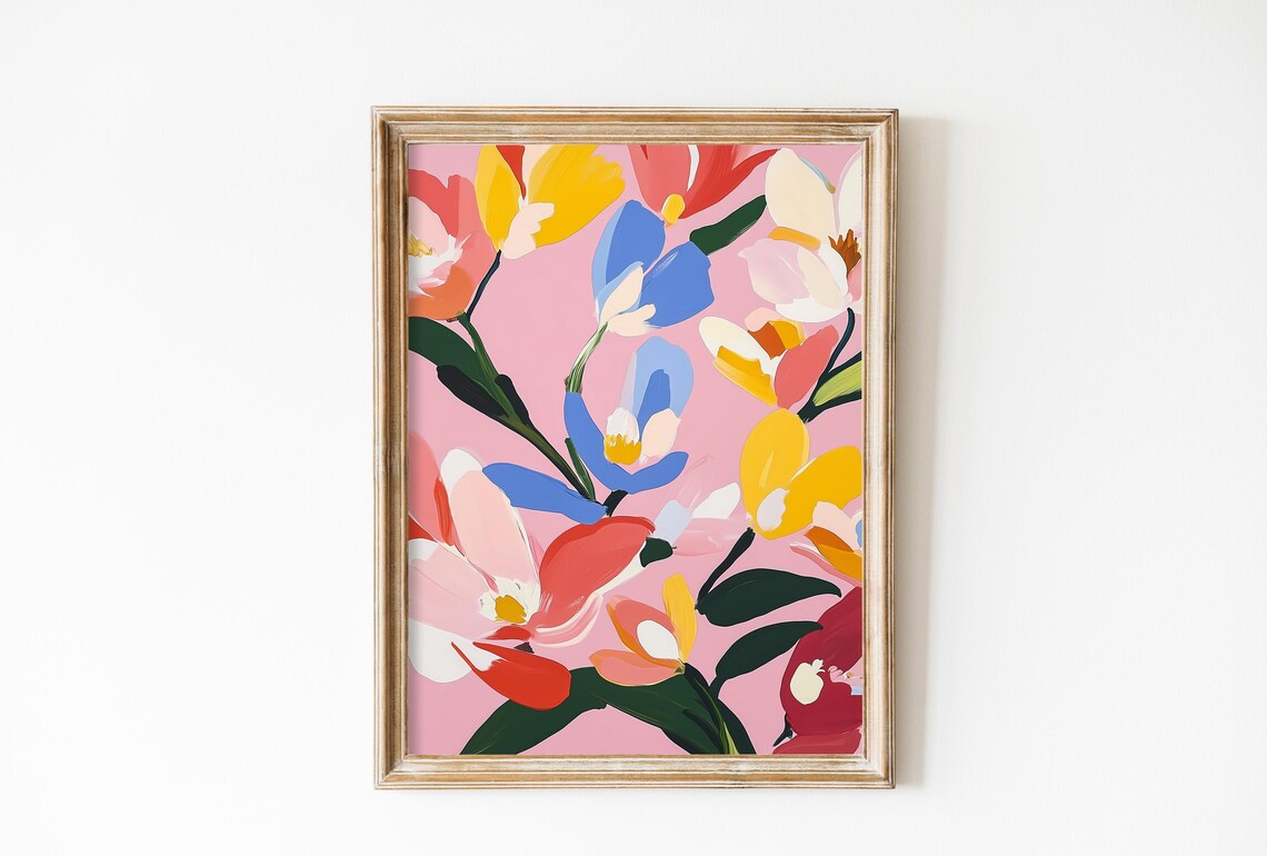 Floral Art for Nursery Room, Coquette Spring Floral