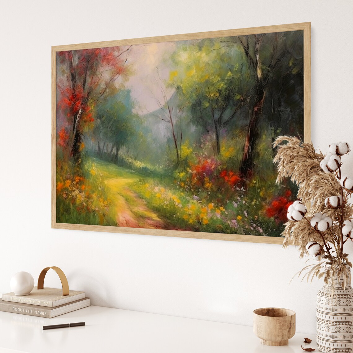 Mystic Trail, Enchanting Forest Path With Autumn Blooms - Image 3