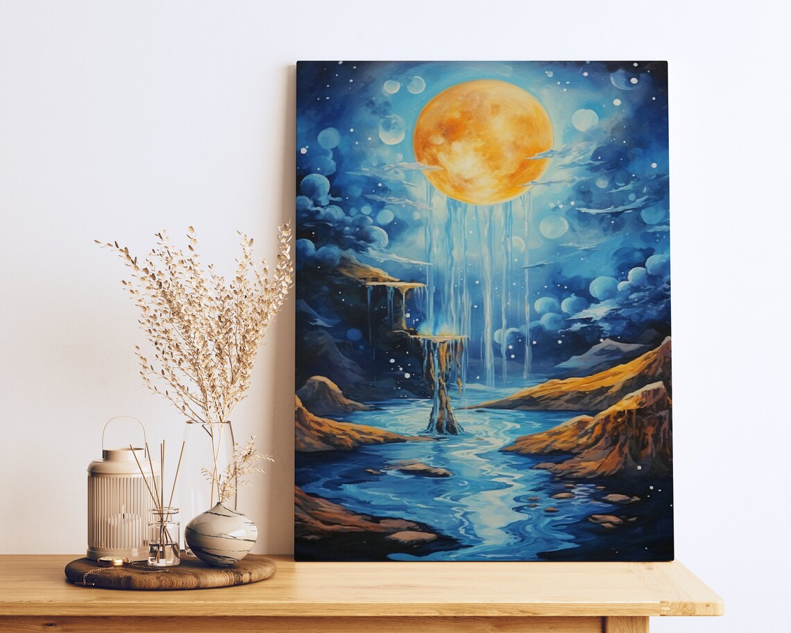Apocalyptique Deau Et Dautomne De Lune, Art Print