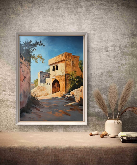 Mughal Architecture Print Punjab Fort Gateway Art