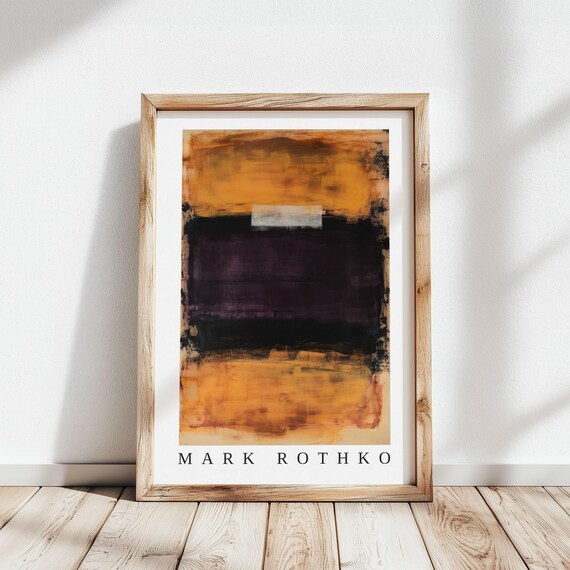Mark Rothko Amber Bands Around a Dark Plum Abstract Color Field Poster