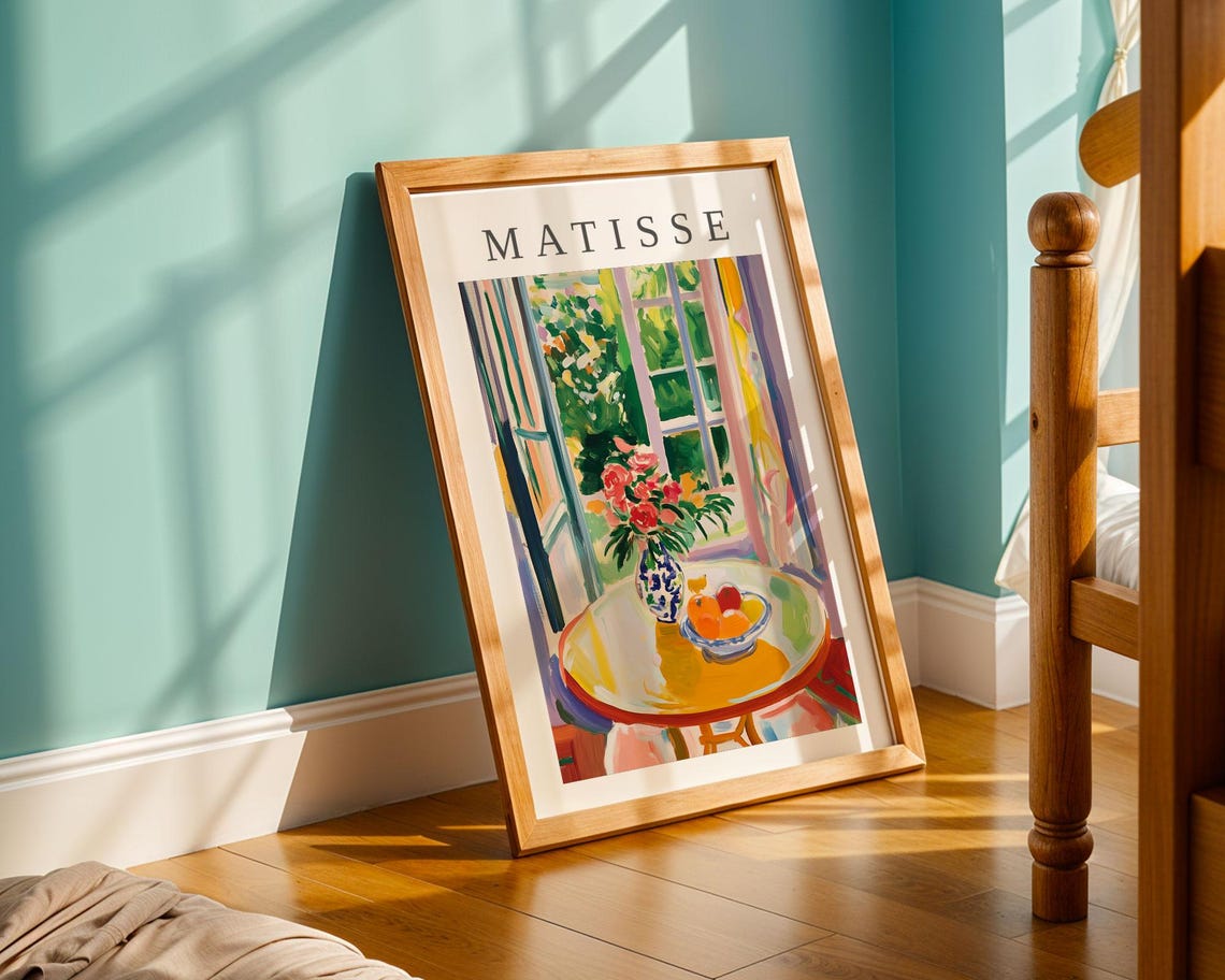 Henri Matisse Print Abstract Flower And Fruit Print Colorful Minimalist Artwork For Living Room Bedroom Office Fauvism Style Wall Art - Image 3