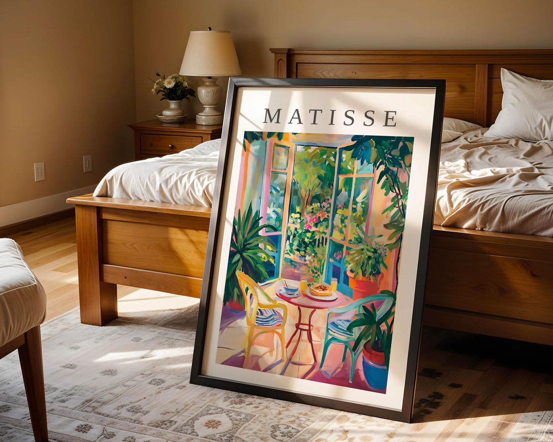Henri Matisse Joyful Print Abstract Garden View View Art Colorful Minimalist Artwork Fauvism Style Wall Art Colorfield Style Art - Image 4
