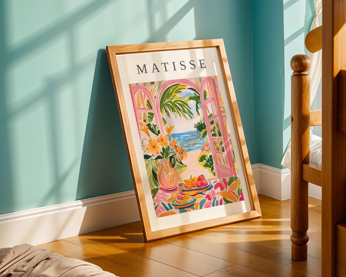 Henri Matisse Joyful Print Abstract Room With Sea View Art Colorful Minimalist Artwork Fauvism Style Wall Art Colorfield Style Art - Image 3