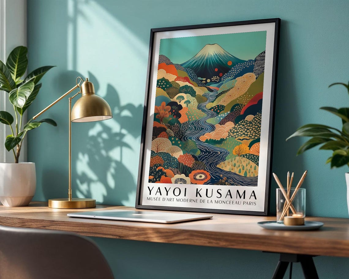Yayoi Kusama Mount Fuji Print Japanese Mountain Landscape Poster Colourful Modern Art For Living Room Bedroom Or Office - Image 4