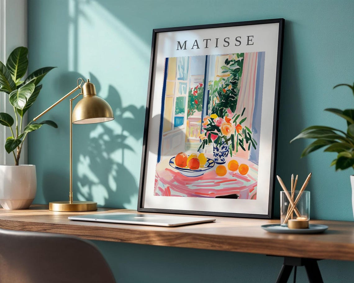 Henri Matisse Print Abstract Flower And Fruit Print Colorful Minimalist Artwork For Living Room Bedroom Office Fauvism Style Wall Art - Image 2