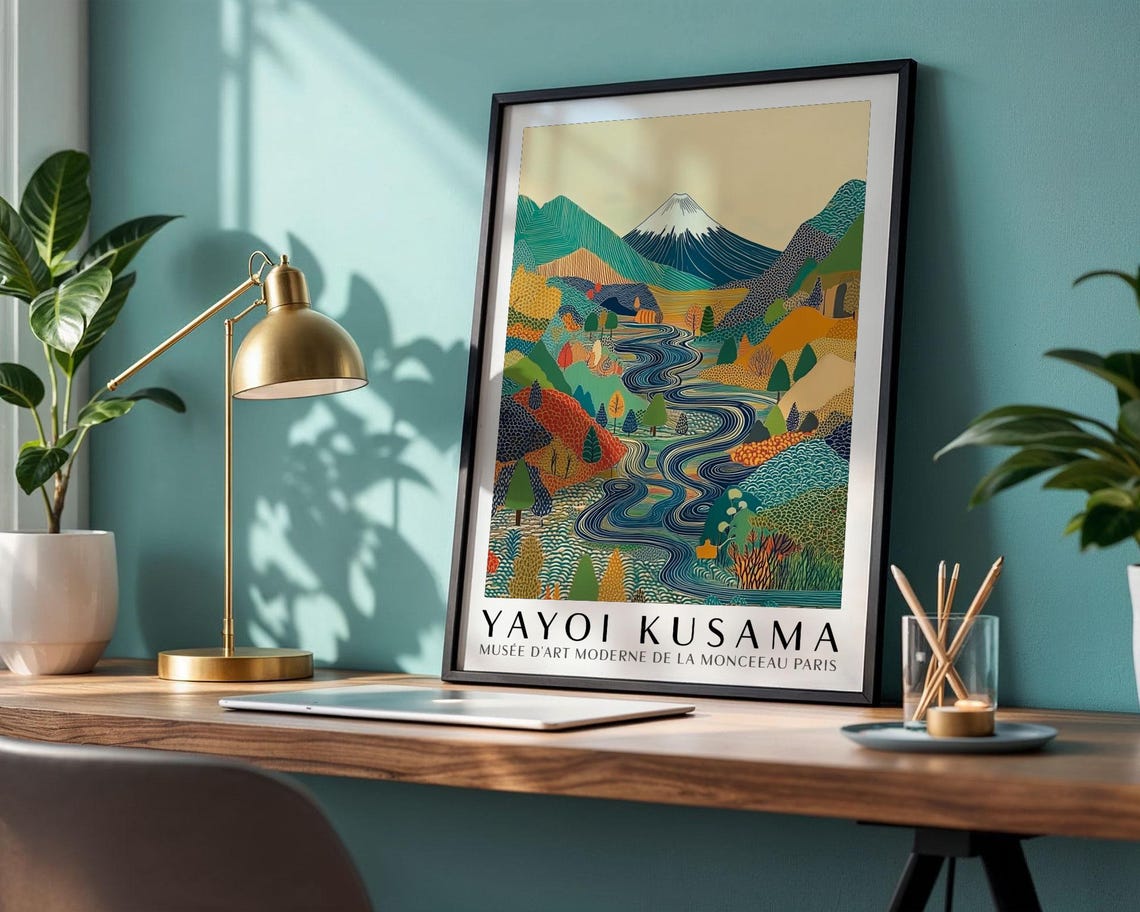 Yayoi Kusama Mount Fuji Print Japanese Mountain Landscape Poster Colourful Modern Art For Living Room Bedroom Or Office - Image 4
